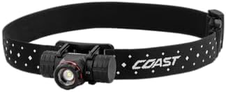 Coast XPH25R 400 Lumens Black LED Head Lamp CR123 Battery Case