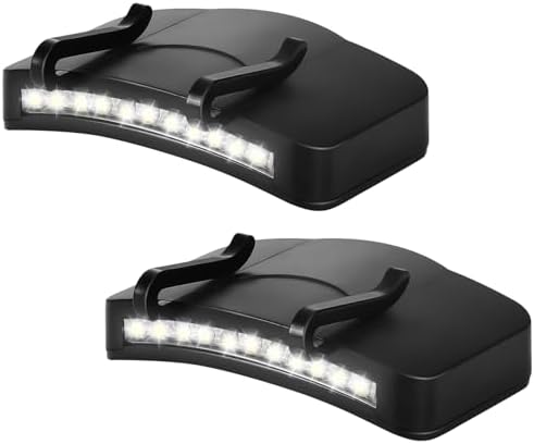Mudder Hands-Free Clip-On LED Lights for Hats 2-Piece