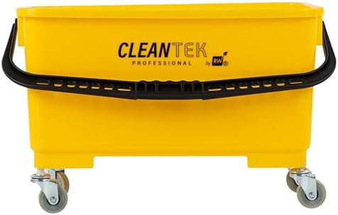 Restaurantware 25 Qt Yellow Mop Bucket with Casters