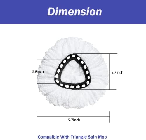 Higfra Spin Mop Replacement Heads 4 Pack