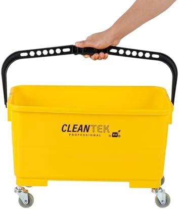 Restaurantware 25 Qt Yellow Mop Bucket with Casters