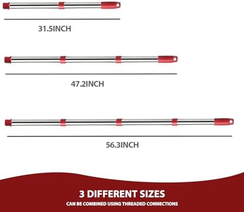 4-Section Spin Mop Handle 30-58 inches Easywring 1-Tank System Compatible