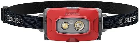 Red Sub Light Recharged LED Headlamp for Trail Use Small Waterproof