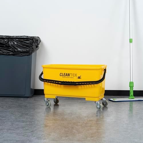 Restaurantware 25 Qt Yellow Mop Bucket with Casters