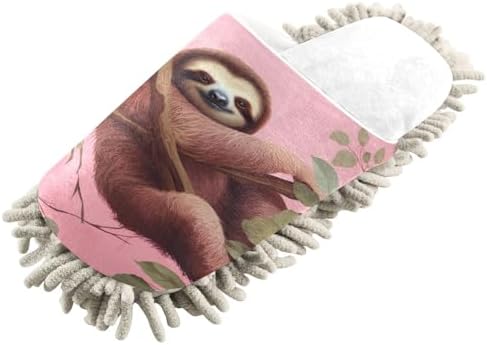 RunningBear White Sloth mop slippers for a clean office