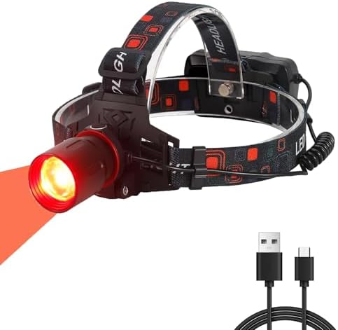 XLENTGEN Red Light Hunting Headlamp - Rechargeable Red LED 3 Modes