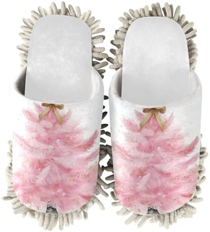 RunningBear White Pink Mop Slippers for Floor Cleaning 1