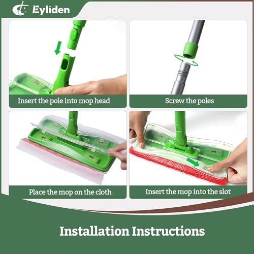 Eyliden Floor Mop Kit with 24 Refills