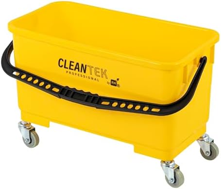 Restaurantware 25 Qt Yellow Mop Bucket with Casters