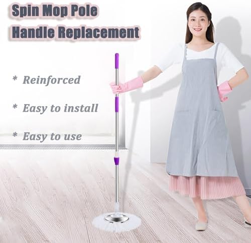 Sturdy Replacement Handle for Spin Mops 360-Degree Flexibility and Durability