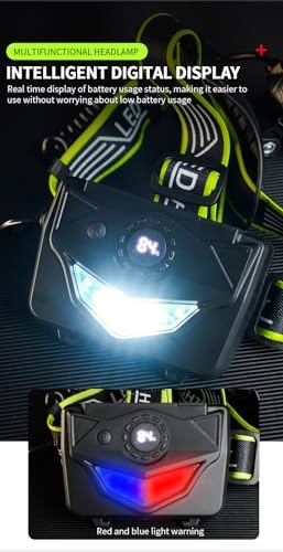 Rechargeable LED Headlamp 1200000 Lumens Waterproof Adjustable