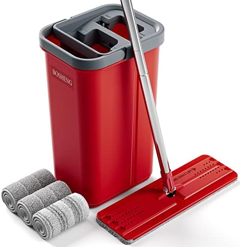 BOSHENG Flat Mop and Bucket Set with Wringer 1