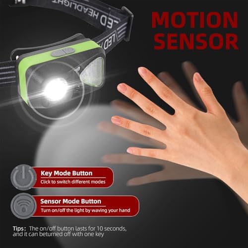 Hilngav Rechargeable Headlamp 3-Pack White Red Outdoor