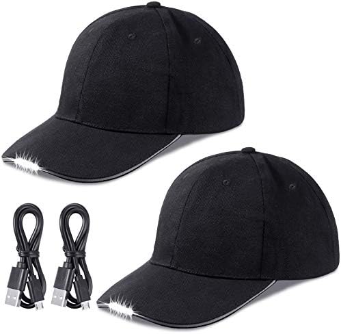 2-Piece LED Baseball Cap with Headlamp for Camping Fishing