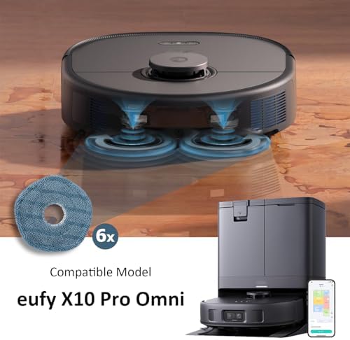 6-Piece Upvote Mop Pads for X10 Pro Omni Robot Vacuum