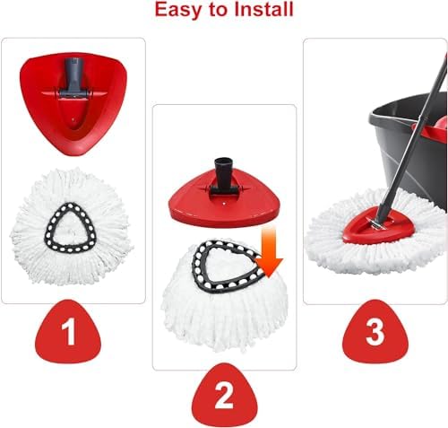 High-Quality Spin Mop Head - EasyWring Mop Refills Compatible with Triangle Spin Mop