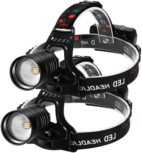 100000 Lumens LED Headlamp with Rechargeable Battery