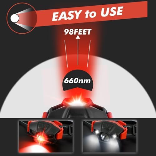 KunHe Red LED Headlamp 2-Pack