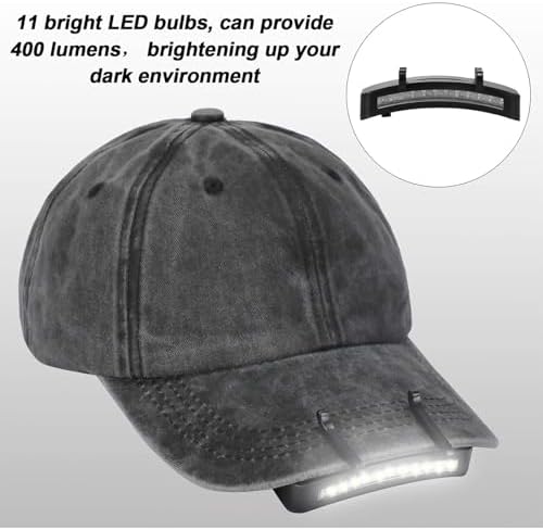 Mudder Hands-Free Clip-On LED Lights for Hats 2-Piece