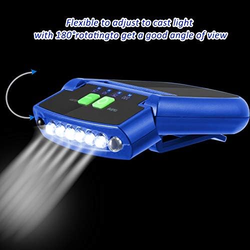 Mudder 2 Pieces LED Clip Cap Flashlight USB Rechargeable