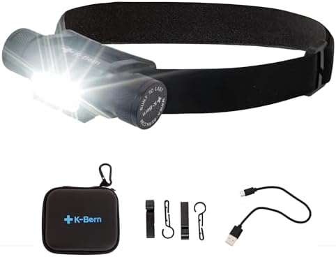 K-Bern Rechargeable Headlamp 1850 Lumen Ultra Bright Waterproof