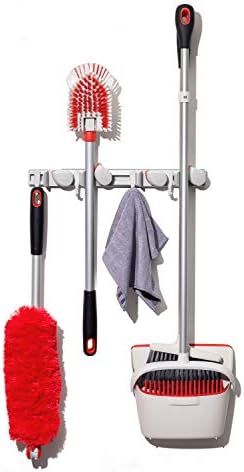 OXO Good Grips Wall-Mounted Mop and Broom Organizer with Delicate Duster