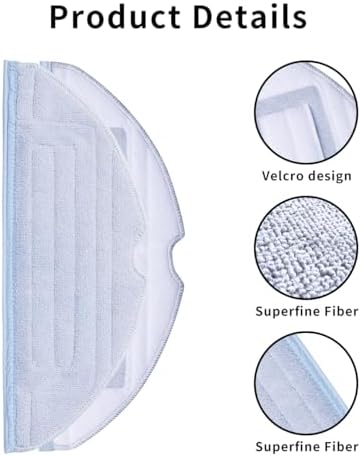Roborock Robot Vacuum Set with 4 Microfiber Mop Cloth Pads
