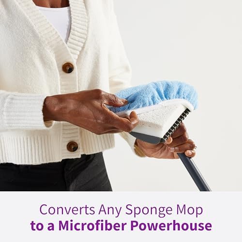 Rejuvenate Microfiber Bonnet Applicator for 9 Sponge Mop Washable Reusable - Blue