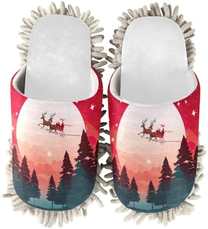Chic Sleigh Elks Mop Slippers