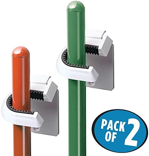 InterDesign BroomMop Holder White Set Of 2
