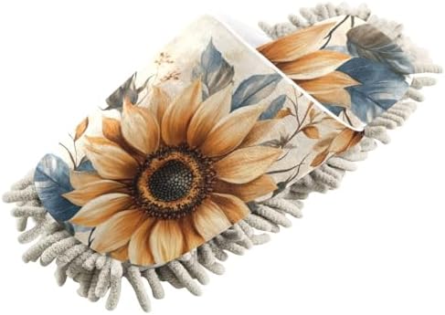 Microfiber Sunflowers Cleaning Slippers Size L