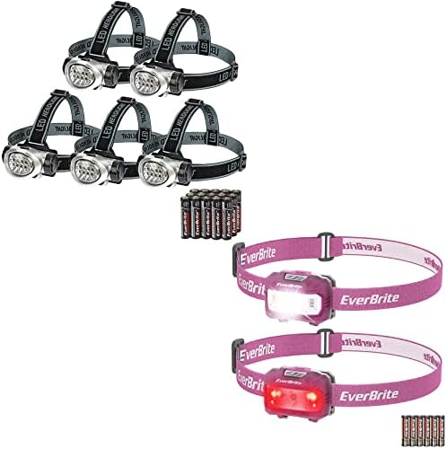 Bright Durable and Reliable - 7-Piece LED Headlamp Set with 21 AAA Batteries