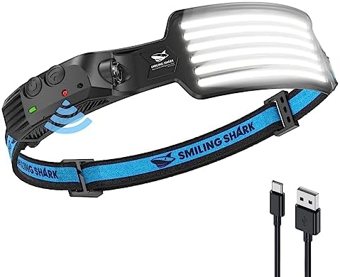Rechargeable Headlamp 230 Wide Angle Motion Sensor Waterproof 8-hour Battery Life