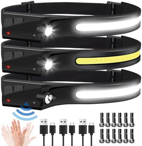 Three-Piece Rechargeable LED Headlamp Set