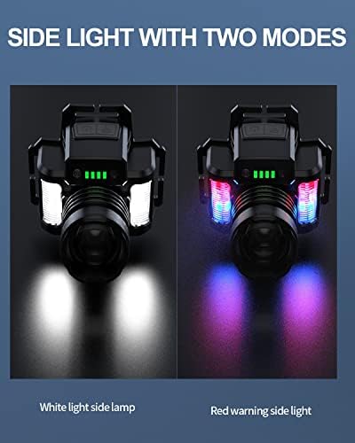 zoomable waterproof headlamp with sensor modes for camping