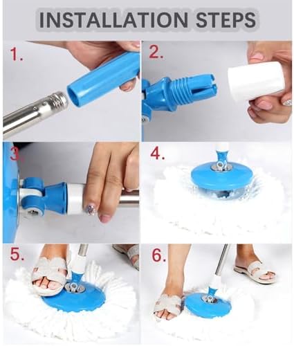 Sturdy Replacement Handle for Spin Mops 360-Degree Flexibility and Durability