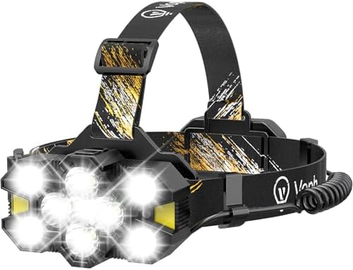 Voph Rechargeable Headlamp 25000 Lumens 12 Modes Motion Sensor Headlamp Fix