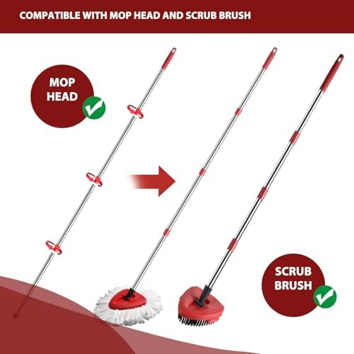 4-Section Spin Mop Handle 30-58 inches Easywring 1-Tank System Compatible