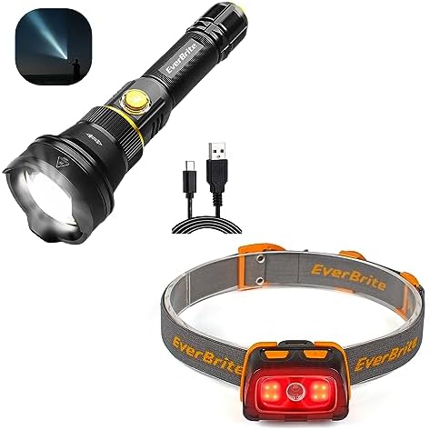 EverBrite Headlamp-300 Lumens Headlight with Rechargeable Flashlight
