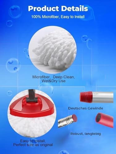 Bublador 4-Piece Set Compatible Mop Head with EasyWring Mop System
