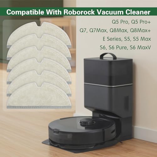 VIEWALL Reusable Microfiber Mop Cloth for Robot Vacuums - 6-Pack