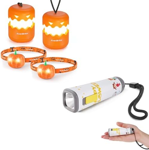 EverBrite Halloween Lantern and Headlamp Set with Flashlight