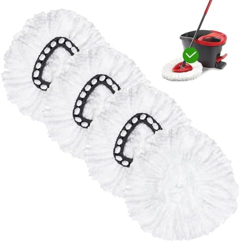 FOOKCIAN 4 Pack Microfiber Mop Refill Heads
