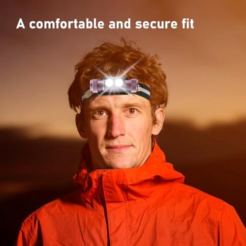 Weenaskeeper 1200 Lumens Headlamp Rechargeable Adjustable Water-Resistant Pink
