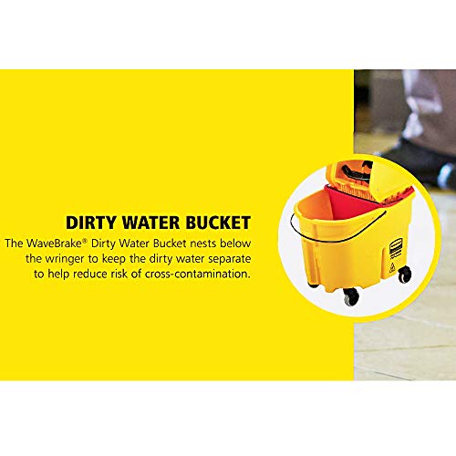 rubbermaid commercial dirty water bucket for wavebrake 20 35 Qt system red