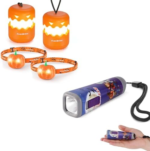 EverBrite Halloween Lantern Headlamp Set 2 of Each with Flashlight