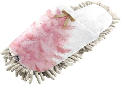 RunningBear White Pink Mop Slippers for Floor Cleaning 1