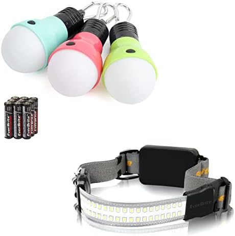 3-Pack Camping Lights WideBeam LED Headlamp