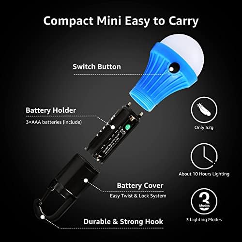 -central Lepro LED Camping Lantern - Bright Portable for Hiking