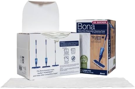 Bona Multi-Surface Floor Pads - 18 Refills - Heavy-Duty Microfiber